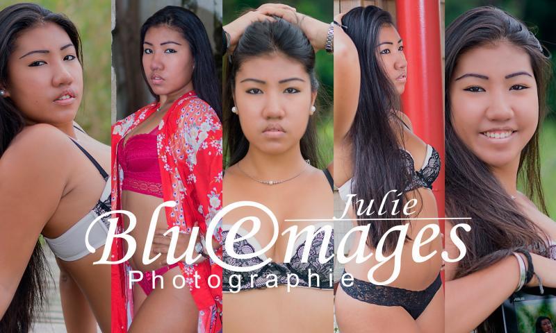 femme asiatique lingerie dentelle noire nu artistique blue emages photograhie yukata rouge kimono